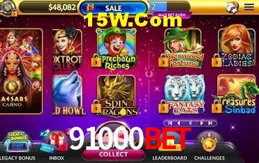 Identidade visual e vitrine de ofertas da plataforma 91000BET